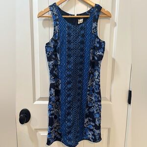 Japna Sleeveless Floral Midi Dress Size Medium Royal Blue